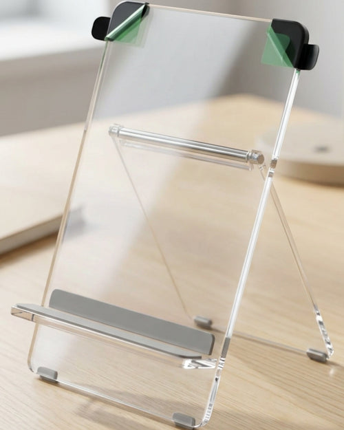 Mbnrc Clear Acrylic Dual-Panel Easel Phone Stand 17 cm - Lifestyle view